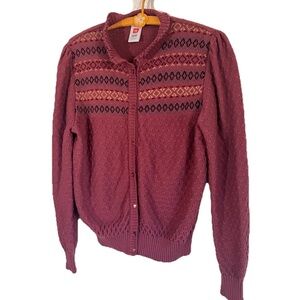 Women's Burgundy Cardigan Sweater